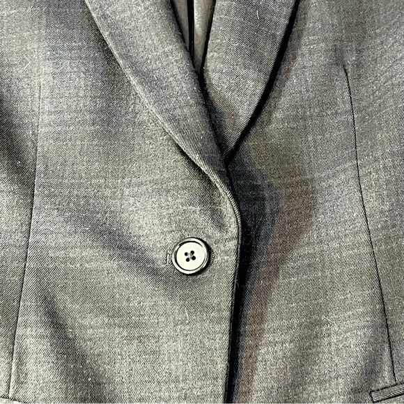 Saks Fifth Avenue Signature Wool Suit Jacket Blazer Black Tweed Size 2 Business - Picture 9 of 15